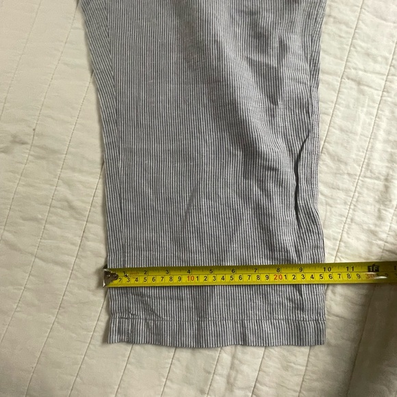 Liz Claiborne Linen Cotton Classic Striped Gray Capri Pants Large - Picture 6 of 13